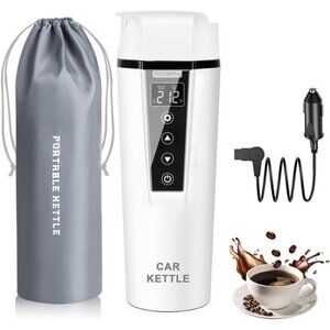 Car Electric Kettle: 12V/24V Portable Water Boiler Heated Travel Mug,Multiple